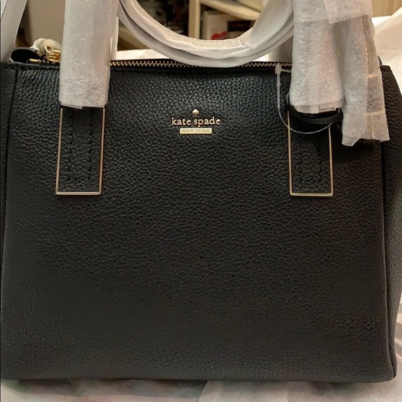 kate spade Black Leather Satchel NWT! - Picture 5 of 8